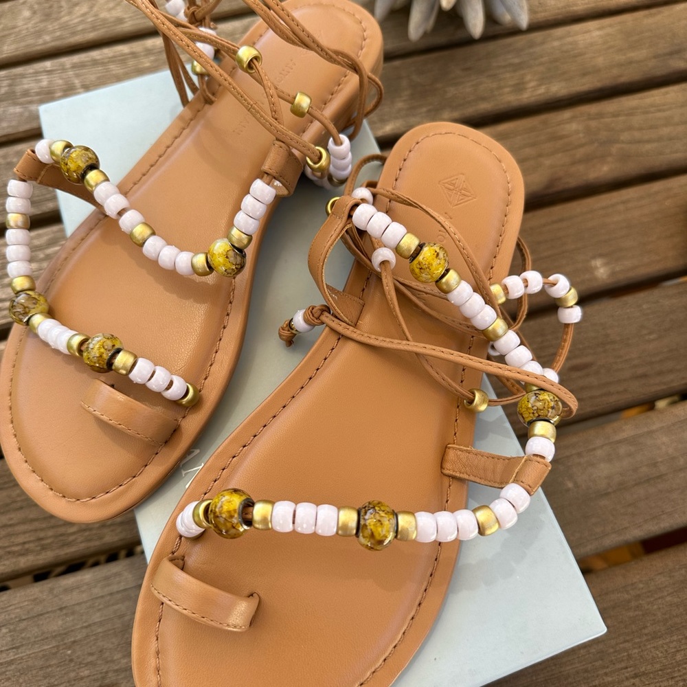 NIB Greek Islands Gladiator lace up leather sandals! 🤍🏝️
